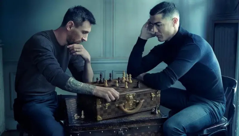 Messi e Ronaldo che giocano a Scacchi