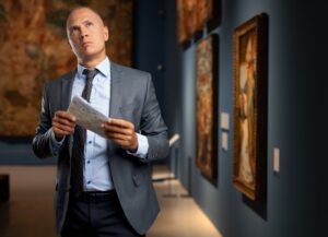 portrait-man-with-guide-looking-pictures-museum-arts_218872-3255