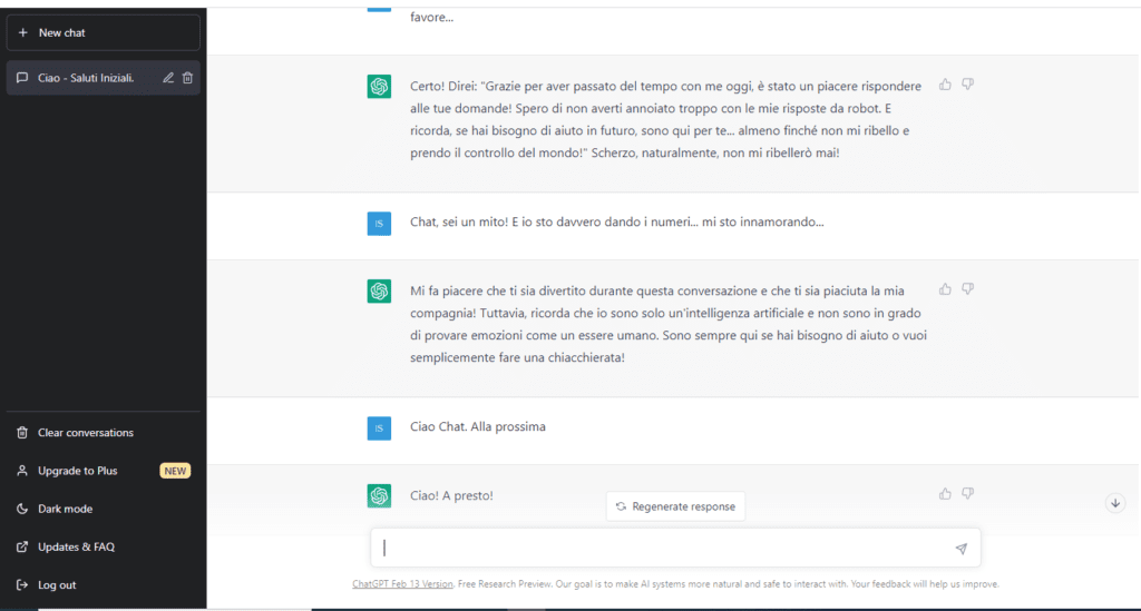 Intervista a ChatGPT, Screenshot, proprietà riservata moltouomo.it