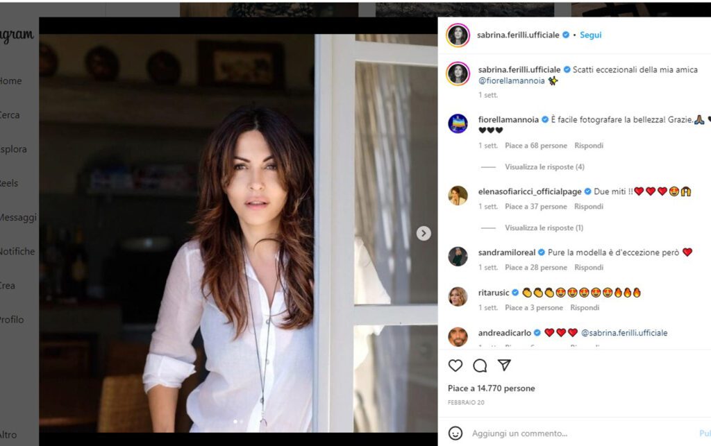 Sabrina Ferilli. Instagram Official Page.