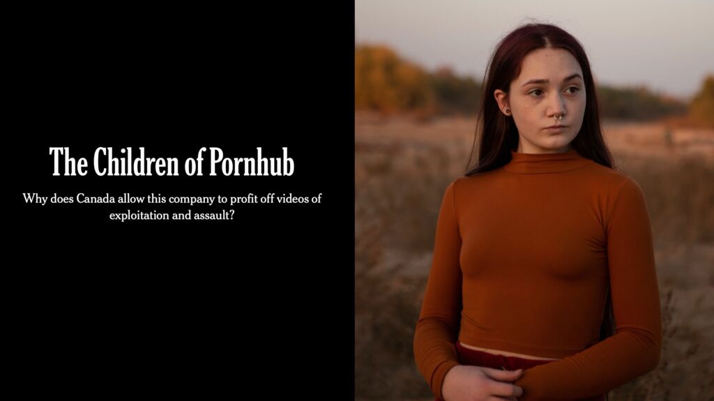 The Children of Pornhub. Credit NYTimes, screenshot