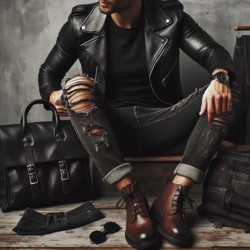 giacca di pelle per uomo look rock e ribelle