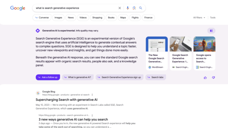 Google SGE (Search Generative Experience): Panoramica e Preparazione per le Aziende.