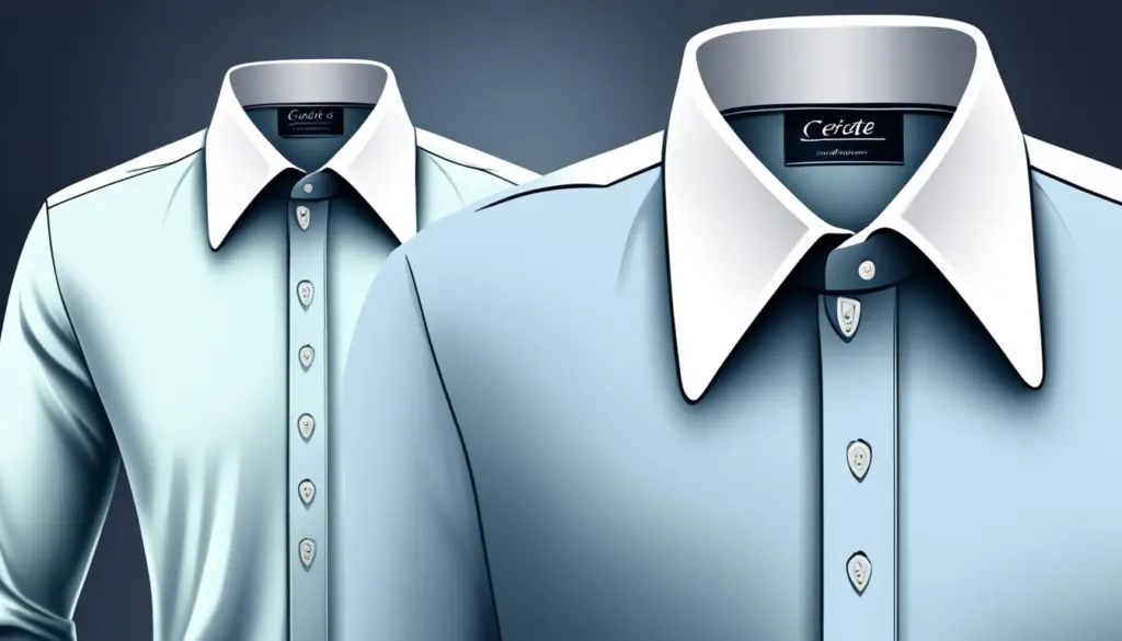 collo arrotondato e collo appuntato camicia