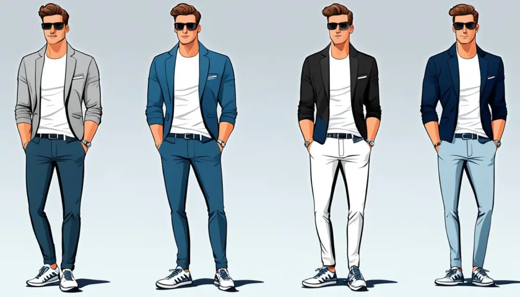 outfit elegante con sneakers uomo