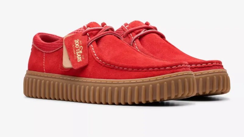 Clarks Torhill LoPelle scamosciata rossa