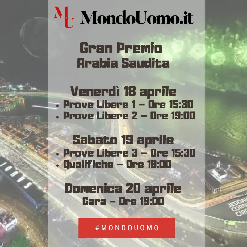 Domani prende il via il weekend di gara del Gran Premio d’Arabia Saudita 2025, quinto appuntamento del Mondiale di Formula 1, che si correrà sul velocissimo Jeddah Corniche Circuit da venerdì 18 a domenica 20 aprile. Il circuito cittadino di Jeddah, lungo 6,174 km con 27 curve, è noto per essere il più veloce tra quelli cittadini del calendario F1 e si snoda lungo il suggestivo lungomare del Mar Rosso, offrendo uno spettacolo unico sotto le luci serali