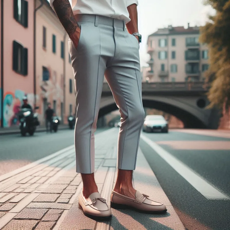 I cropped pants – con taglio alla caviglia – sono protagonisti delle collezioni primavera estate 2025. Pratici, freschi e versatili, si abbinano a mocassini o sneakers in pelle bianca, creando un look elegante ma contemporaneo.