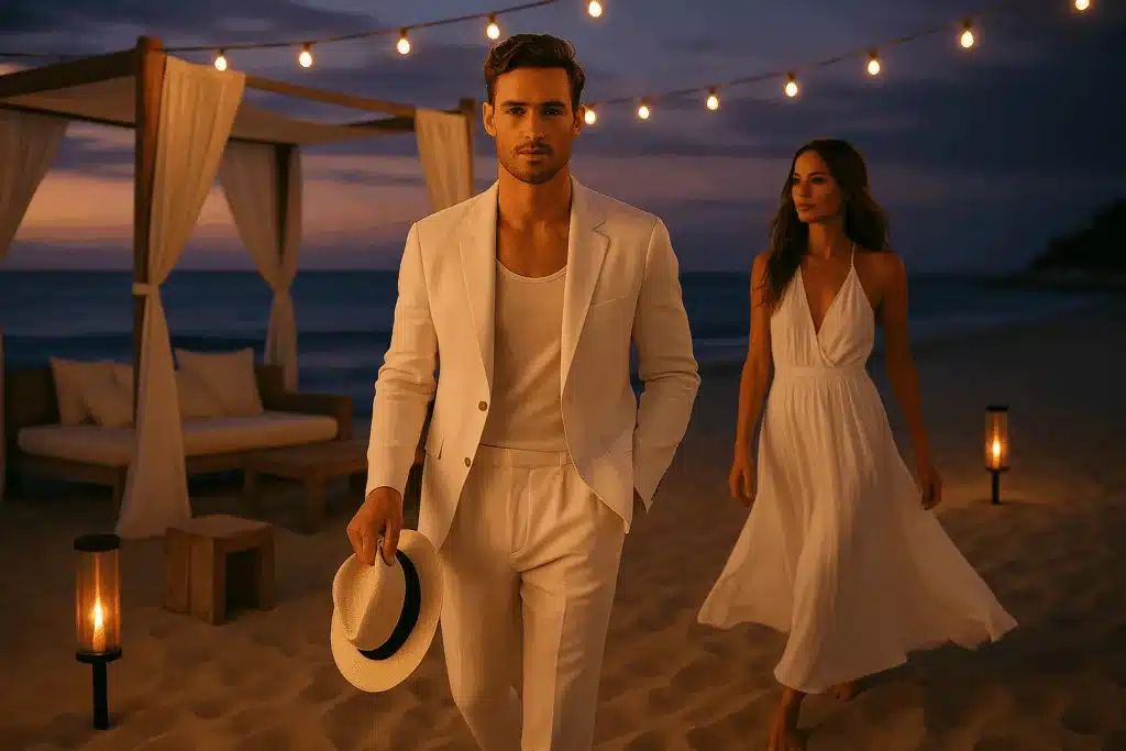 Come vestirsi con stile a un White Party sulla spiaggia