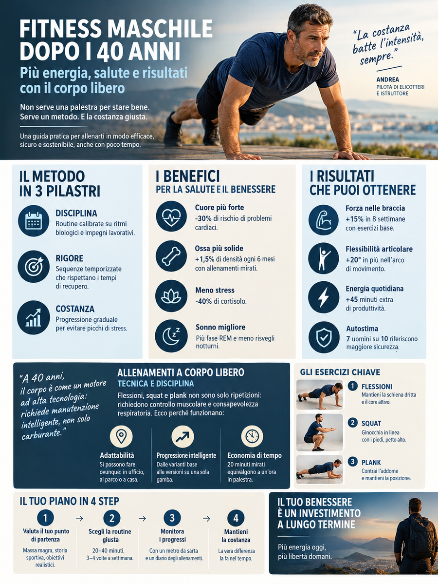 Fitness maschile: i migliori allenamenti per restare in forma dopo i 40 anni