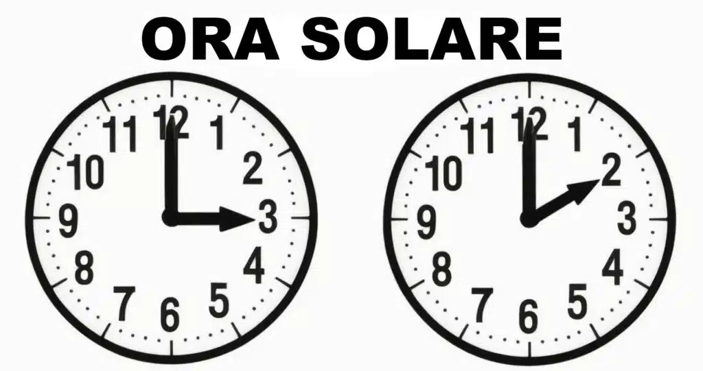 CAMBIO ORARIO ORA SOLARE LEGALE GENERATE AI IA
