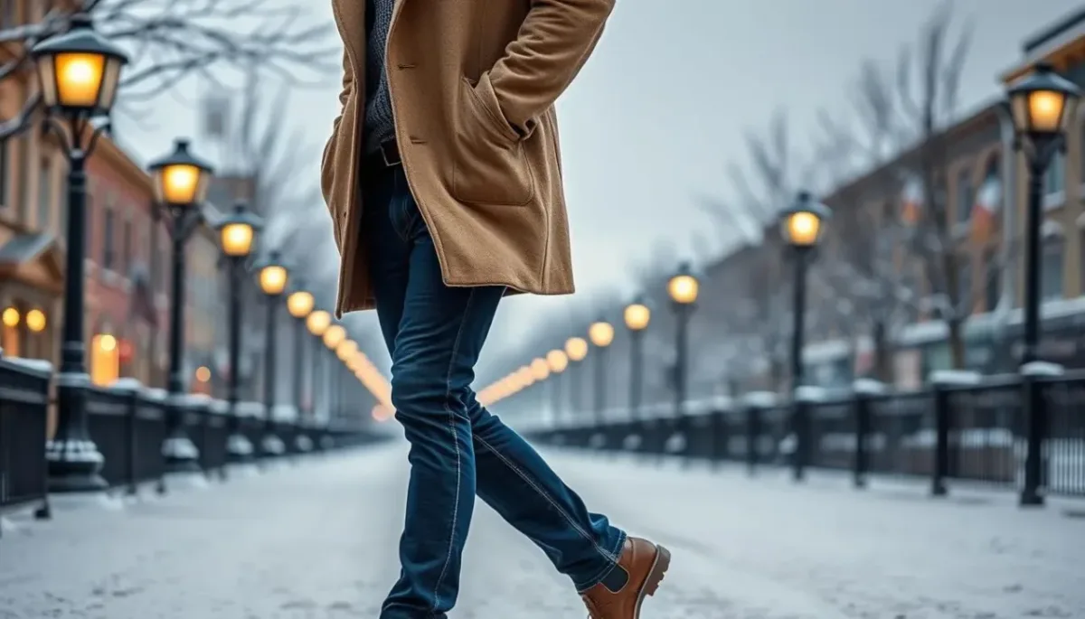 jeans uomo in inverno