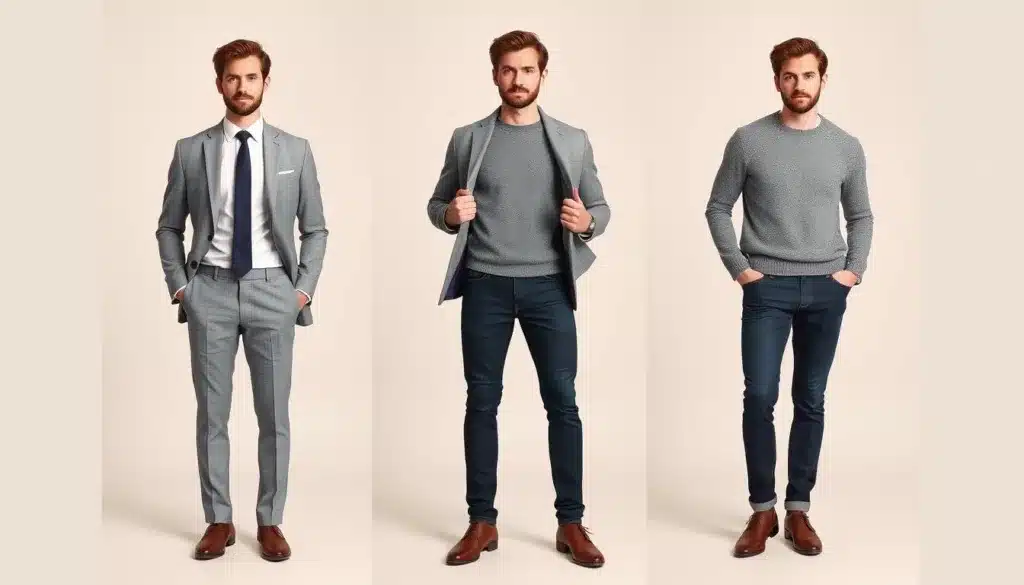 Versatilità look uomo casual formale