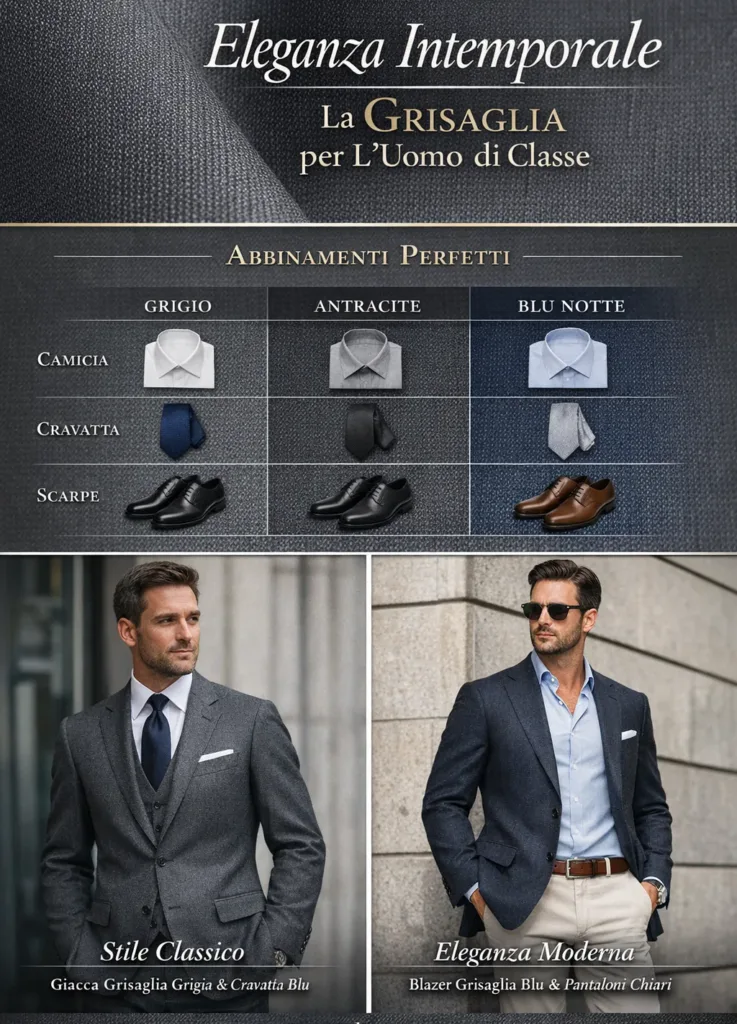 tessuto eleganza maschile grisaglia