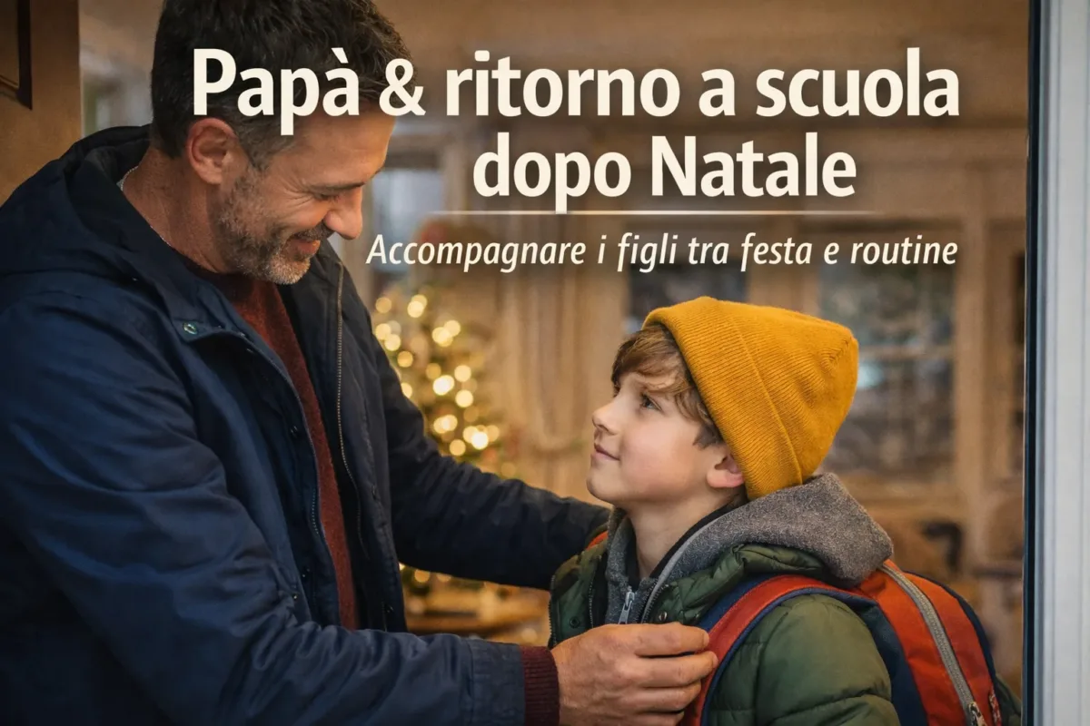 Papà e ritorno a scuola dopo Natale