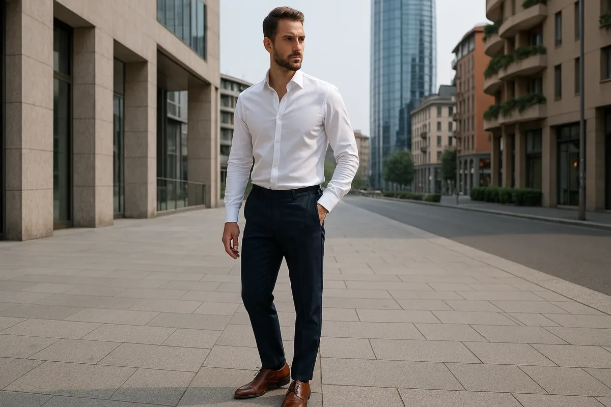 I pantaloni blu rappresentano una scelta solida per l’uomo che cerca ordine, stile e coerenza visiva. Il blu comunica equilibrio, controllo e affidabilità