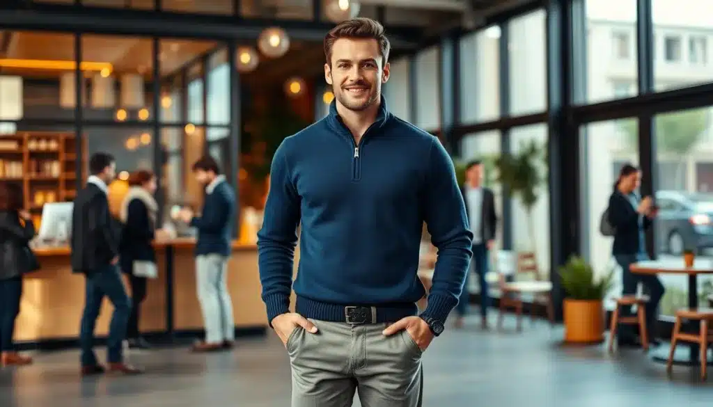 look quarter‑zip uomo