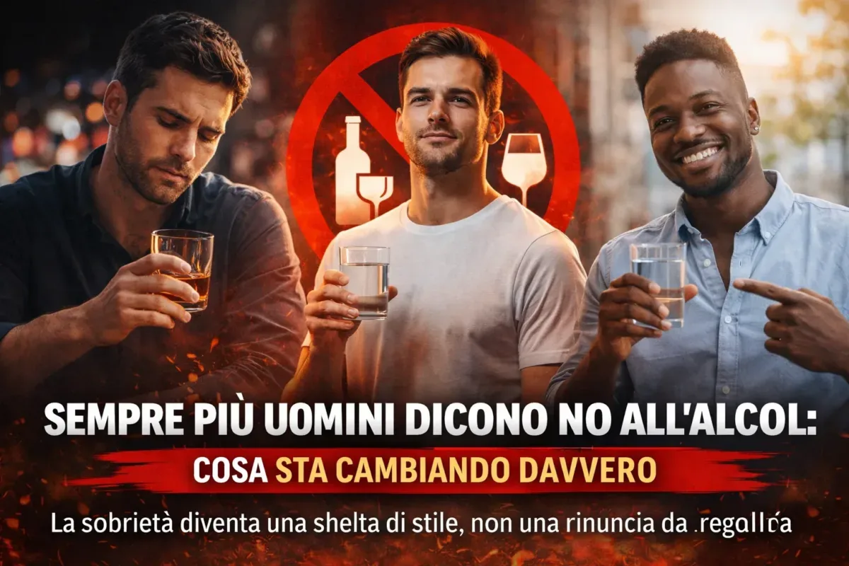Già, gli uomini stanno cambiando il loro rapporto con l’alcol; non per moda, ma per controllo, salute ed identità personale.