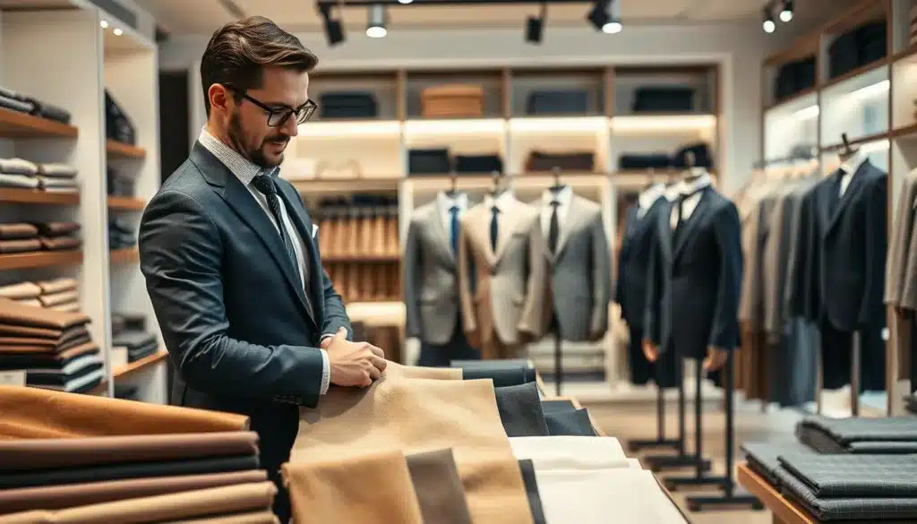 materiali e tessuti completo uomo