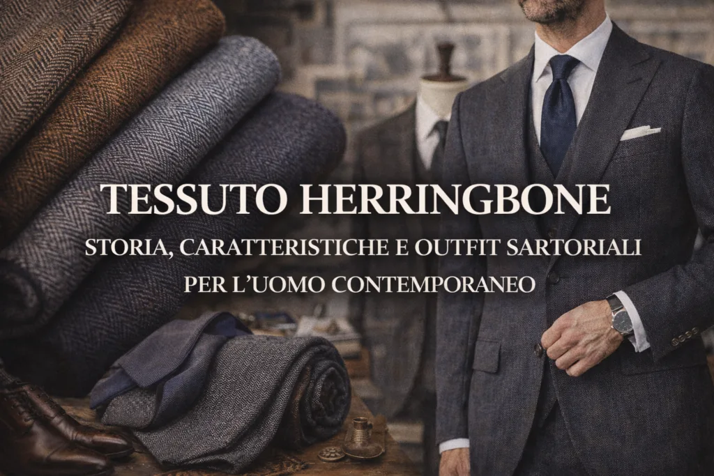 Il tessuto Herringbone occupa un posto preciso nella tradizione sartoriale maschile