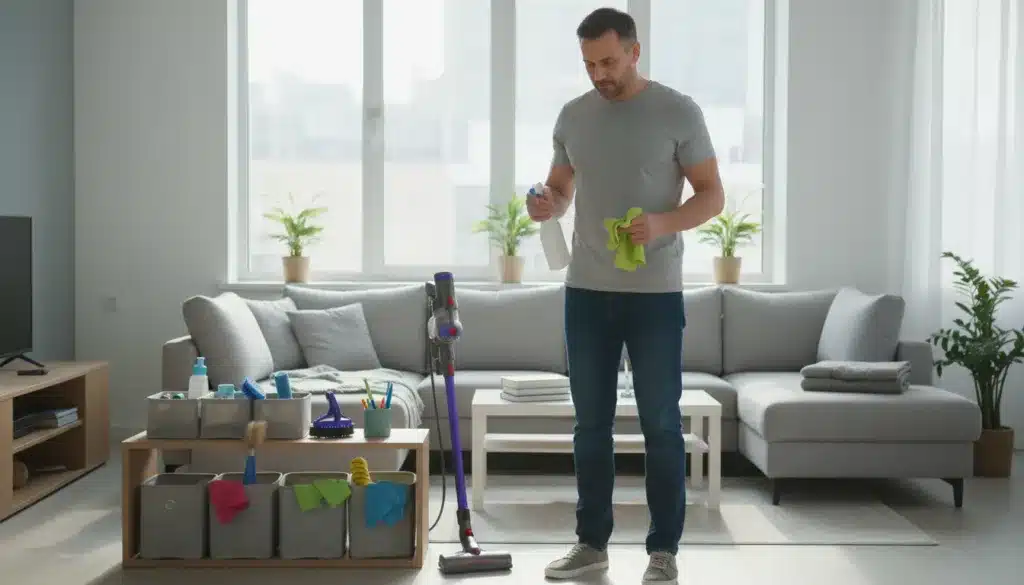 pulizia casa uomo
