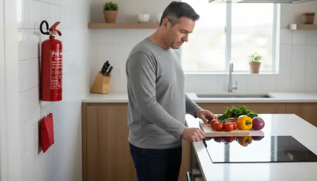 sicurezza in cucina estintore e coperta antincendio