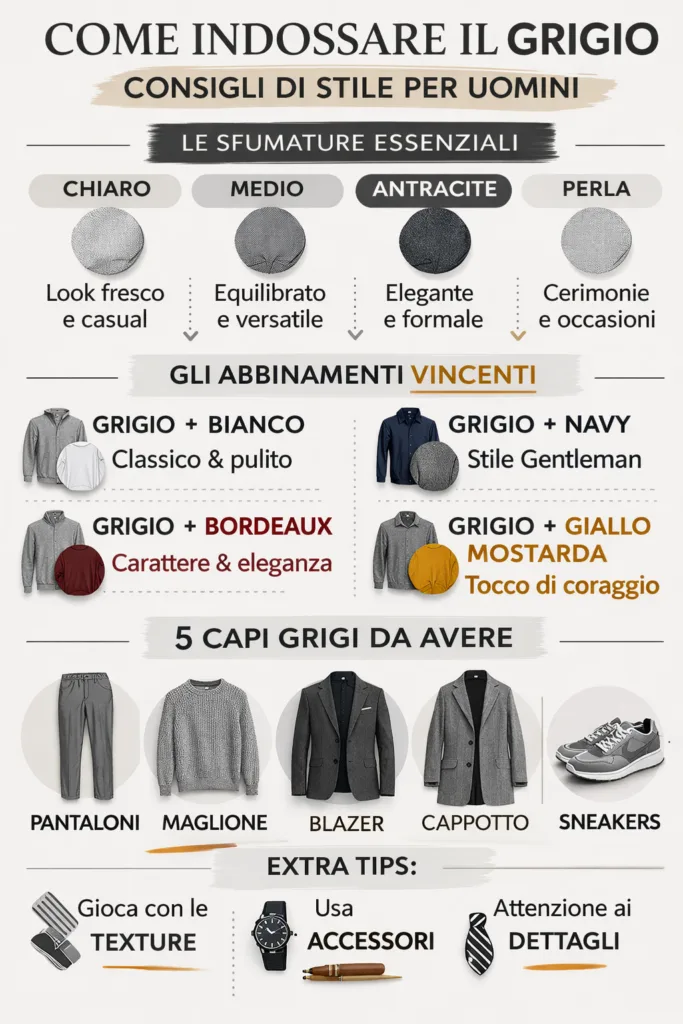 Come indossare il grigio