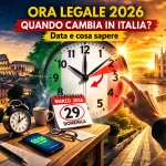 Nel 2026 l’ora legale torna nella notte tra sabato 28 e domenica 29 marzo; in quella notte, alle 02:00 le lancette dovranno essere spostate avanti di un’ora, diventando le 03:00
