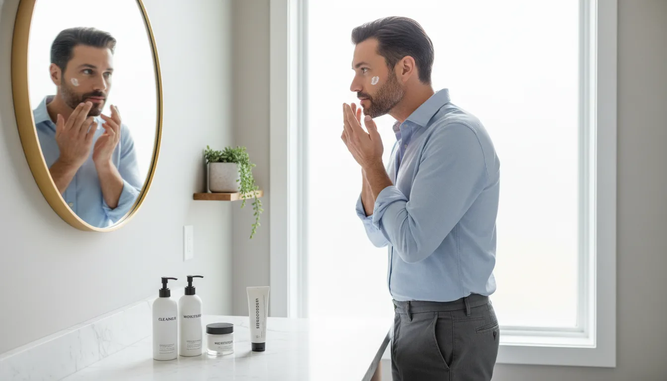 skincare uomo routine base