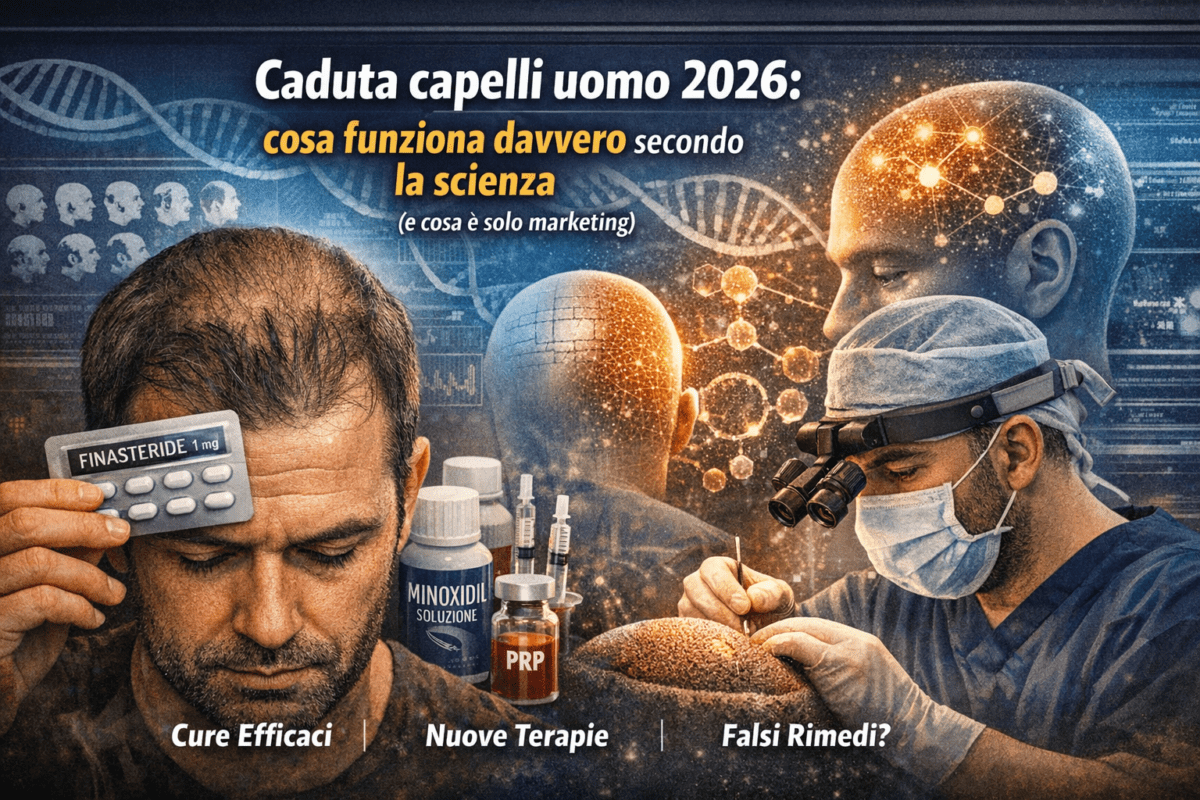 Caduta dei capelli di un uomo: cosa funziona davvero