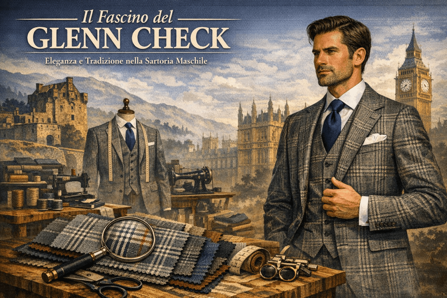 Il Glenn Check è uno dei tessuti più riconoscibili della sartoria maschile