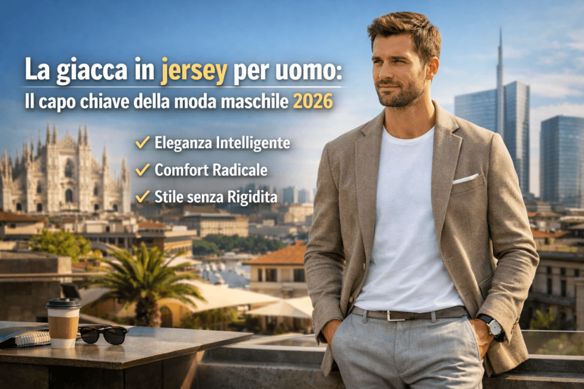 Tra le protagoniste assolute di questa nuova stagione c’è una giacca che molti conoscono ma forse non hanno ancora capito fino in fondo: la giacca in jersey per uomo.