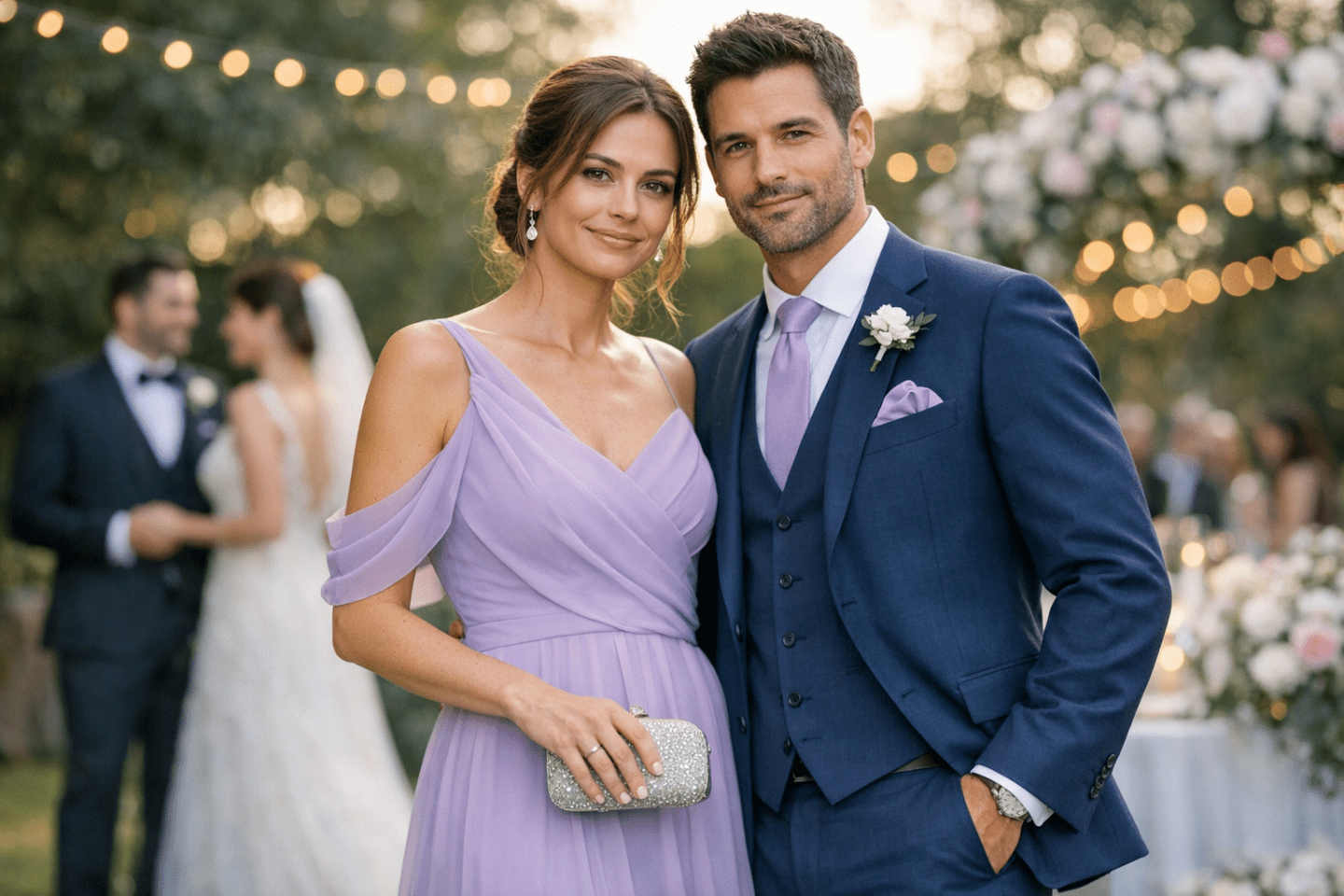 Scopri le tendenze cerimonie 2026: lui e lei si coordinano con classe, non con copia. Palette vincenti (blu notte + lilla), dettagli discreti e regole anti-forzature. Il gentleman sa creare armonia stilistica senza rubare la scena. Guida completa per outfit di coppia perfetti!