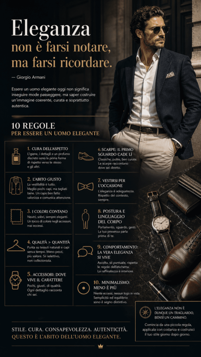 Uomo Elegante: Le 10 Regole Essenziali per Distinguersi Senza Eccessi
