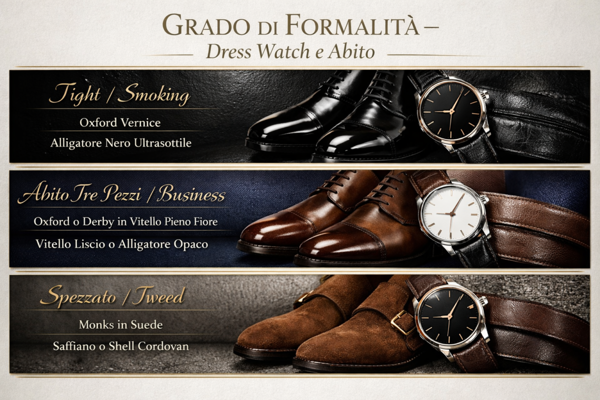 Come Abbinare la Pelle del Dress Watch a Scarpe e Cintura