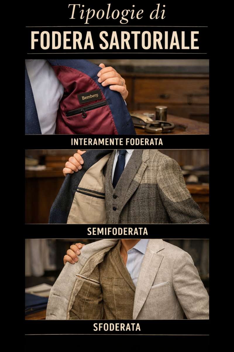 Foderata, Semifoderata o Sfoderata
