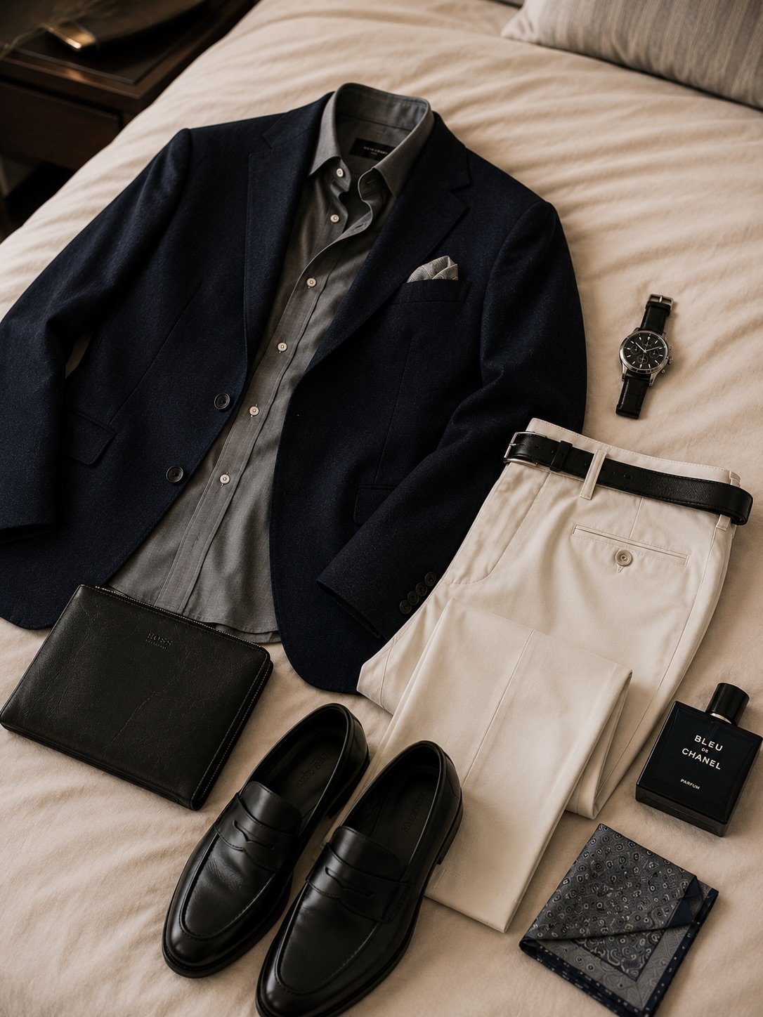 Un outfit scelto con calma. I dettagli al loro posto. Il silenzio di una camera elegante e la certezza di sentirsi impeccabili il mattino dopo.