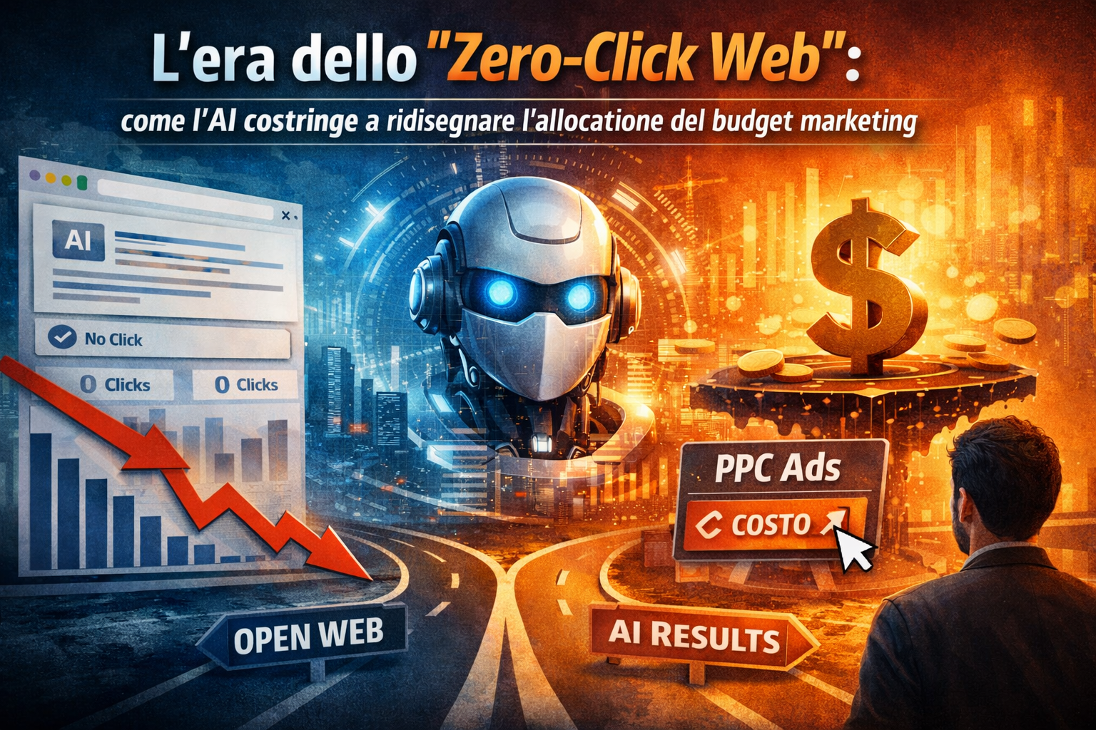 L’era dello "Zero-Click Web" su Google: come l’AI costringe a ridisegnare l'allocazione del budget marketing.