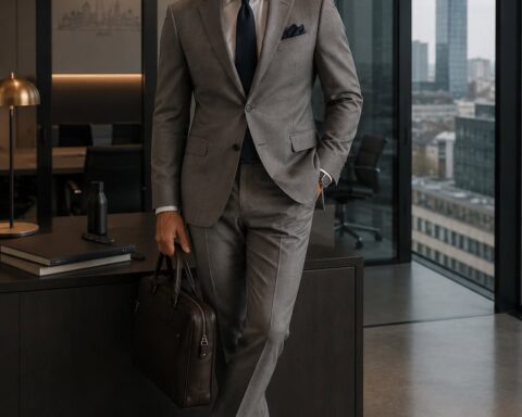outfit uomo grigio
