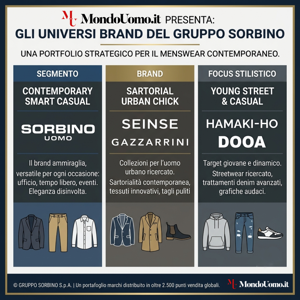 Gruppo Sorbino Vola Oltre i 2.500 Clienti Multimarca: La Strategia del Men’s Smart Casual Conquista i Mercati Esteri