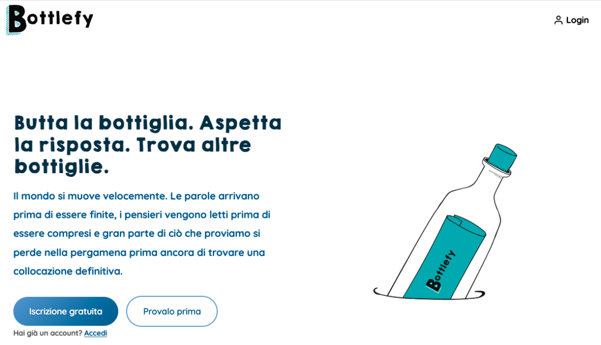Nasce Bottlefy, la messaggistica controcorrente