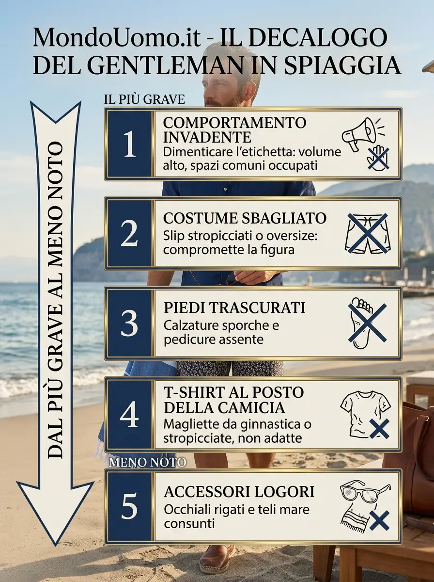 Quali sono 5 errori comuni che un uomo fa in spiaggia