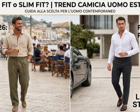 Per l’estate 2026 il trend dominante è il Relaxed Fit (o regular morbida e ben proporzionata). Le collezioni uomo e i trend setter puntano su volumi confortevoli, spalle leggermente scese e capi destrutturati in lino, cotone leggero o popover. La camicia Slim Fit non scompare, ma viene riservata soprattutto a contesti formali, completi business sartoriali o per chi desidera una linea molto asciutta. Per un look contemporaneo, la regola stilistica è scegliere una vestibilità che lasci qualche centimetro tra tessuto e corpo, evitando l'effetto oversize "a sacco".