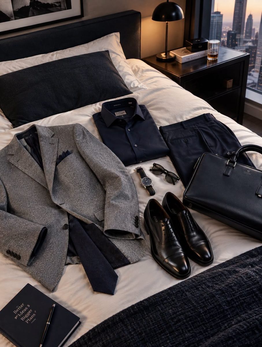 Un look pensato per l’uomo che passa dall’ufficio a un meeting importante mantenendo sempre la stessa sicurezza.
