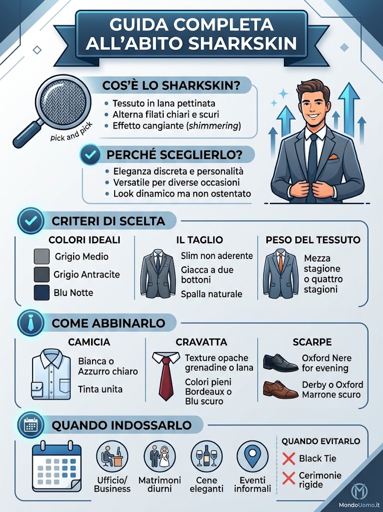 guida infografica Abito uomo in Sharkskin