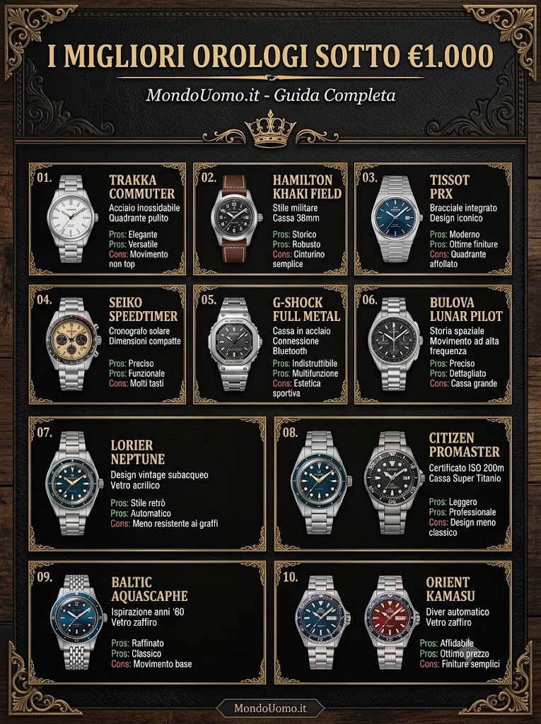 I 10 Migliori Orologi Sotto i 1.000 euro