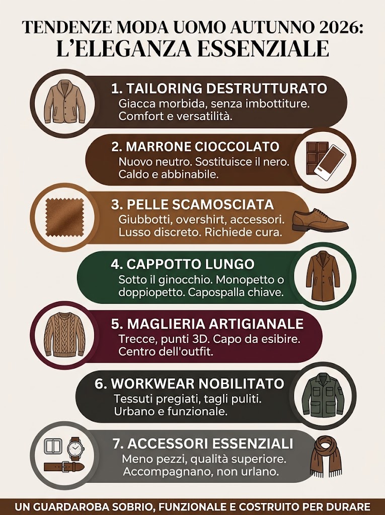 Moda uomo autunno 2026: le 7 tendenze da conoscere